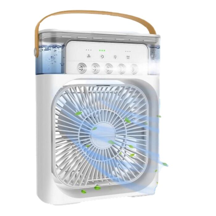 Ventoinha Portátil de Ar Climatizadora e Humidificadora Multifunções