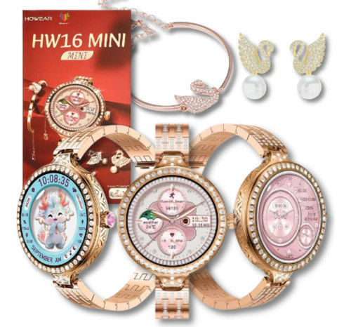 Smartwatch Lux HW16 mini + OFERTA Brincos Cisne + Pulseira Cisne Feminina