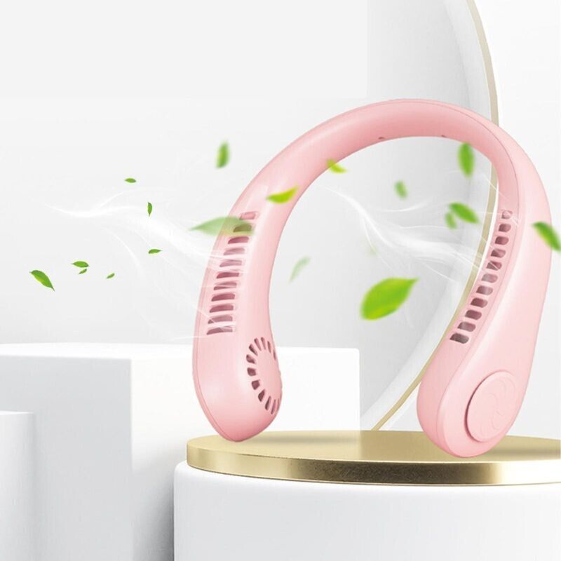 Mini Ventilador de Pescoço Rosa