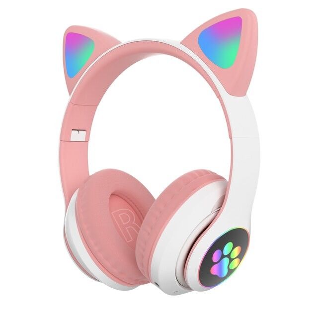 Auscultadores Funny Kids Orelhas de Gato Rosa