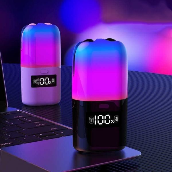 Auriculares com Luz Led e Display Digital e Coluna Preto