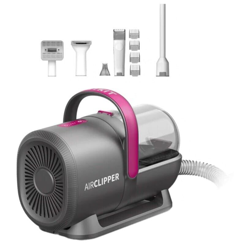 Kit de Tosa para Animais de Estimação com Aspirador 5 em 1 Grooming Vacuum Kit Preto