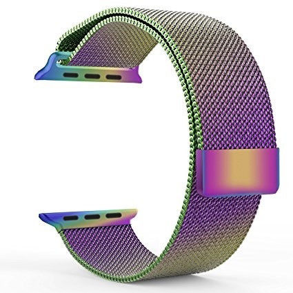 Bracelete Milanesa Metal Apple Watch 42/44/45mm Colorida