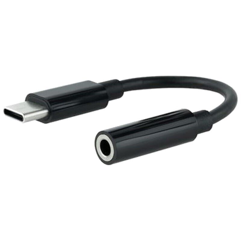 Cabo Adaptador de Áudio Nanocable USB-C para Jack 3,5 Preto 11cm