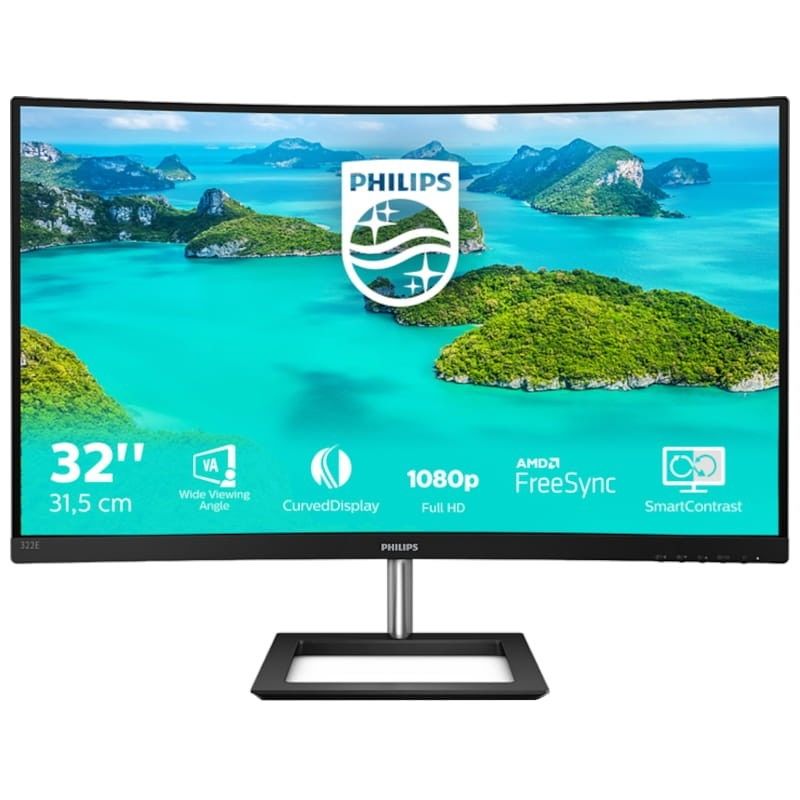 Philips E-Line 322E1C 31.5 FullHD Curvo FreeSync Preto - Monitor PC