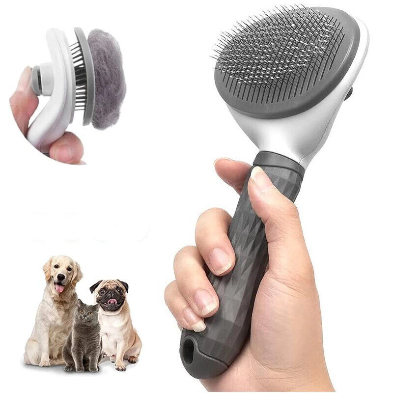 Escova Autolimpante para Cães e Gatos
