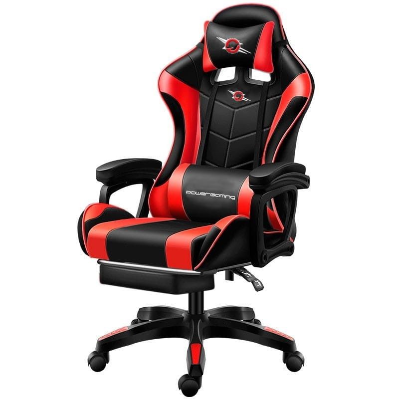 Cadeira Gaming PowerGaming Preto/Vermelho com Apoio para os Pés