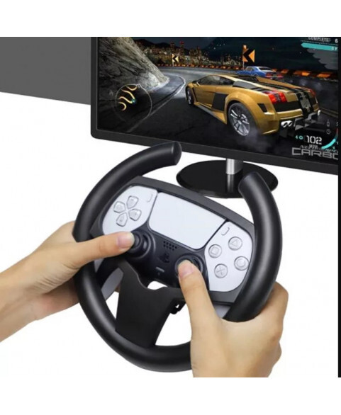 Mini Volante Controle PS5 Playstation 5 Jogos Corrida Preto no