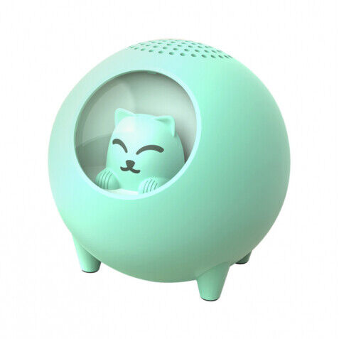 Coluna Bluetooth Sem Fio Planeta Gato Verde