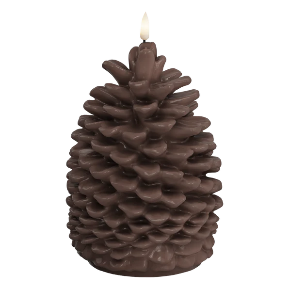 Pine cone candle Brown 19cm