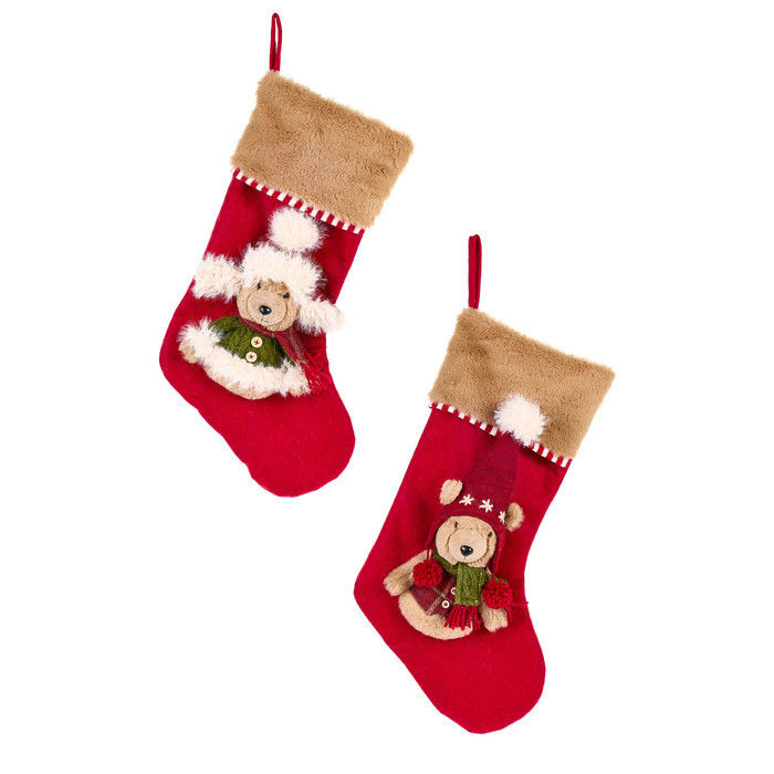 MEIA DE NATAL URSO 34cm XAD251604