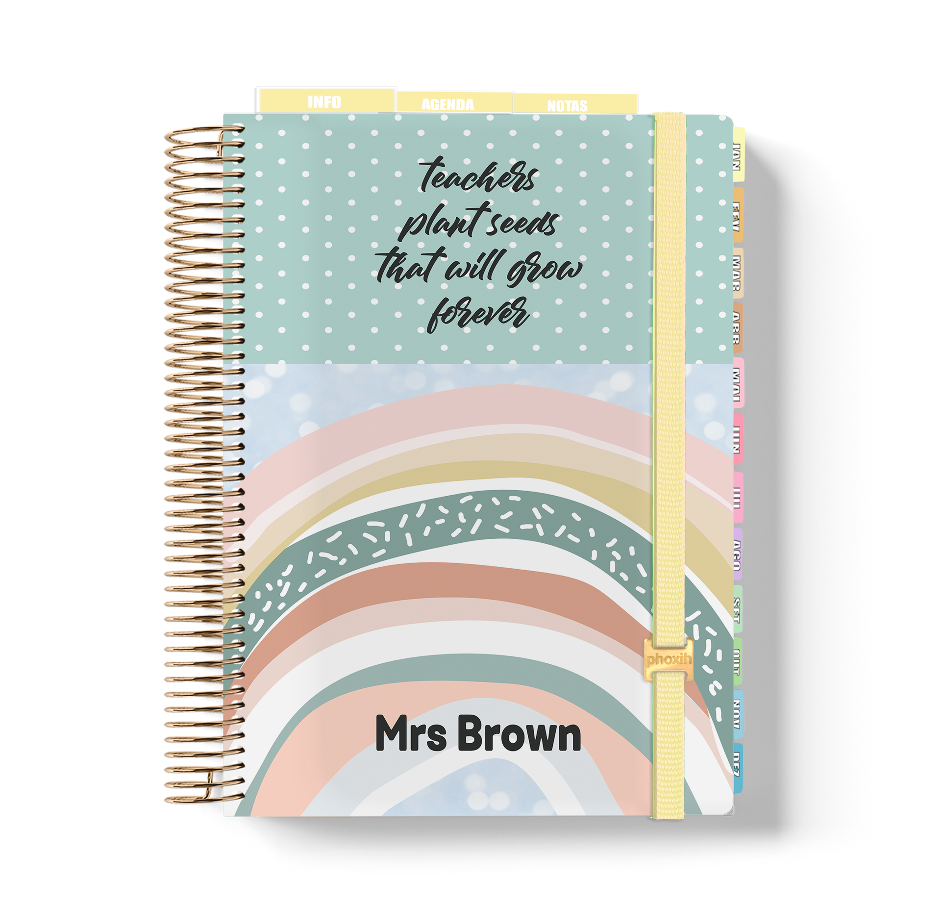 Agenda Semanal Professora Personalizada - Planner de Organização Ano  Lectivo 2023-2024 - Boho Rainbow 