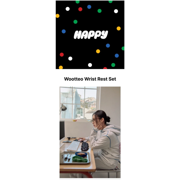 BTS JIN - HAPPY (Running Wild To Happiness) OFFICIAL WOOTTEO WRIST REST SET