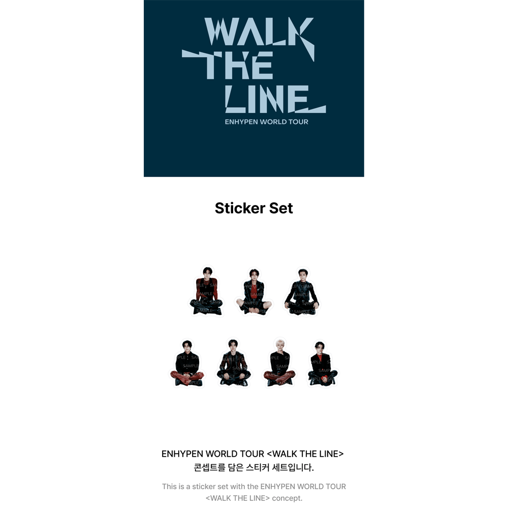 ENHYPEN - WALK THE LINE WORLD TOUR OFFICIAL STICKER SET 1