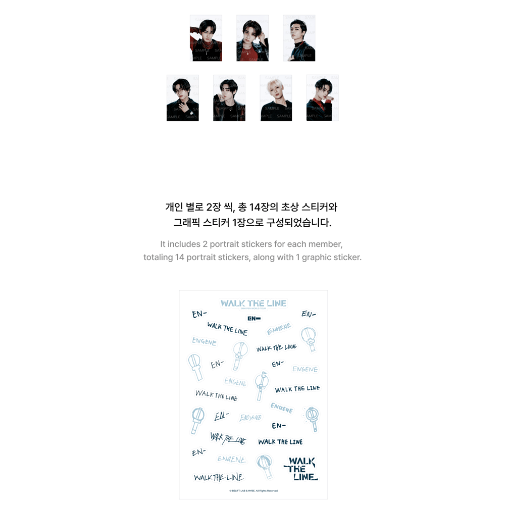 ENHYPEN - WALK THE LINE WORLD TOUR OFFICIAL STICKER SET 2