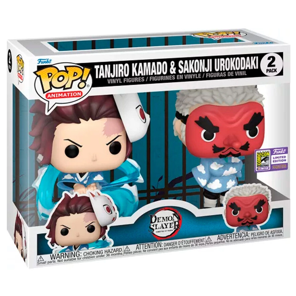 Funko POP! Animation Demon Slayer Tanjiro Kamado & Sakonji Urokodaki 2-Pack (2023 Summer Convention Limited Edition)
