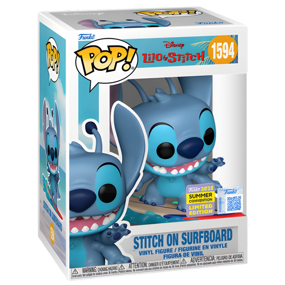 Funko POP! Disney Lilo & Stitch Stitch on Surfboard #1594 Summer Convention 2025