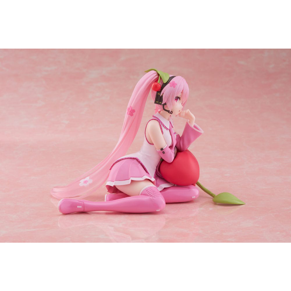 Hatsune Miku PVC Statue Desktop Cute Figure Sakura Miku Cherry Cushion Ver 13 cm 3