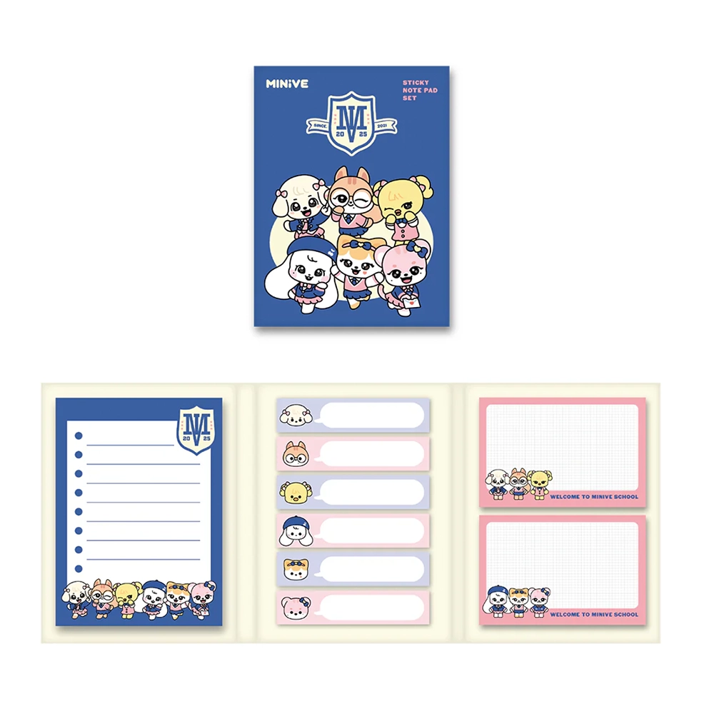 IVE - STICKY NOTE PAD SET (WELCOME TO MINIVE SCHOOL OFFICIAL MD)