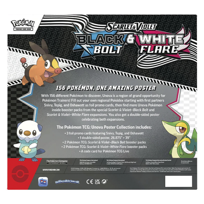 Pokémon TCG - Scarlet & Violet Black Bolt & White Flare Unova Poster Collection