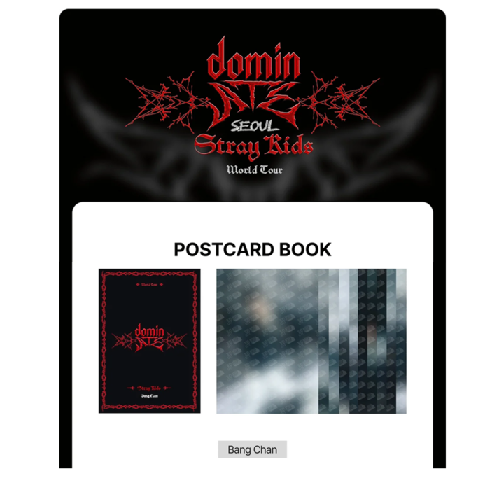STRAY KIDS - dominATE SEOUL WORLD TOUR OFFICIAL MD POSTCARD BOOK - BANG CHAN
