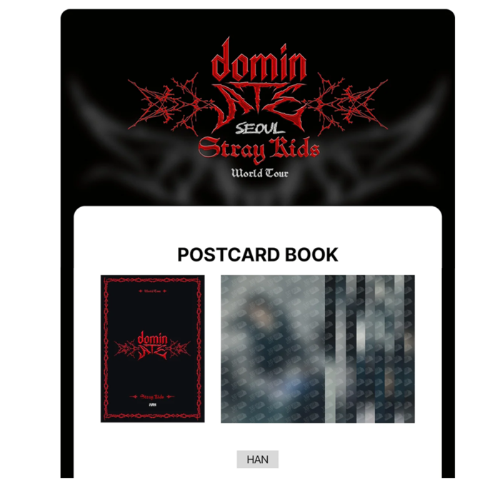 STRAY KIDS - dominATE SEOUL WORLD TOUR OFFICIAL MD POSTCARD BOOK - HAN