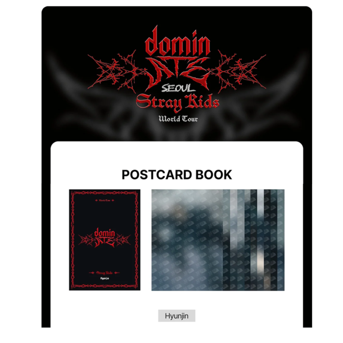 STRAY KIDS - dominATE SEOUL WORLD TOUR OFFICIAL MD POSTCARD BOOK - HYUNJIN