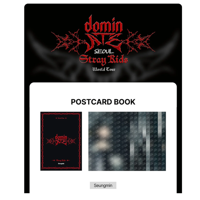 STRAY KIDS - dominATE SEOUL WORLD TOUR OFFICIAL MD POSTCARD BOOK - SEUNGMIN