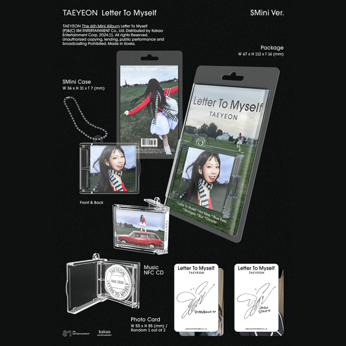 TAEYEON 6TH MINI ALBUM LETTER TO MYSELF (SMINI VER.)