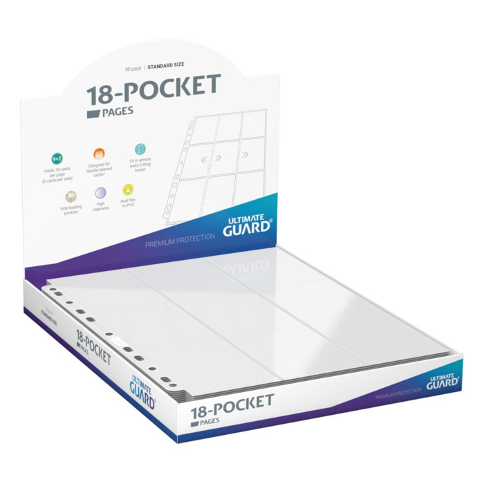 Ultimate Guard 18-Pocket Pages Side-Loading - White (Pack of 10)