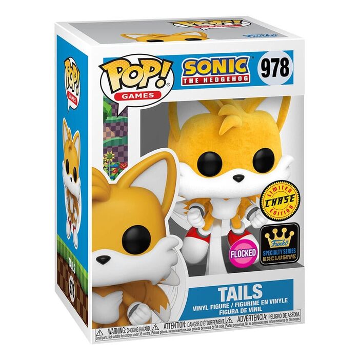 Funko POP! Games Sonic The Hedgehog Tails (Specialty Series Exclusive) Flocked Chase & Limited Edition #978