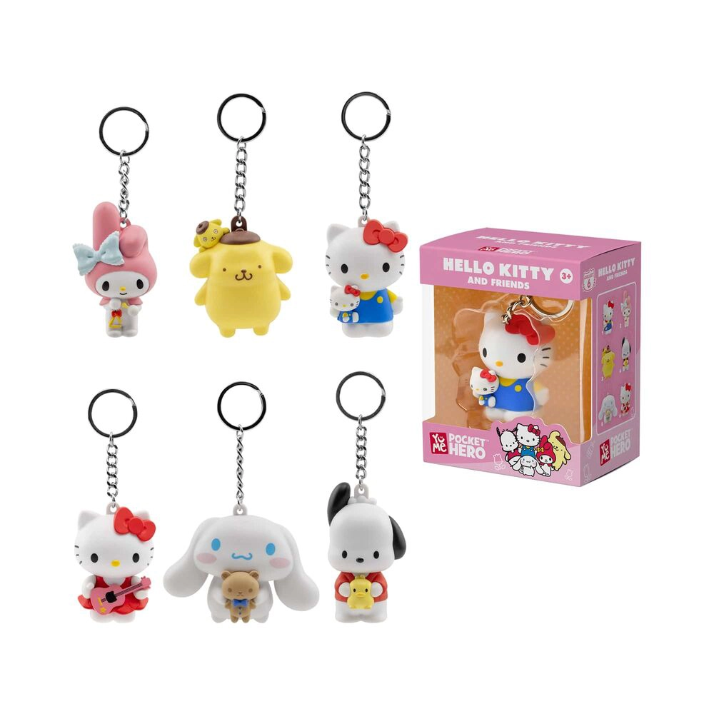YuMe Pocket Hero Keychain Hello Kitty and Friends