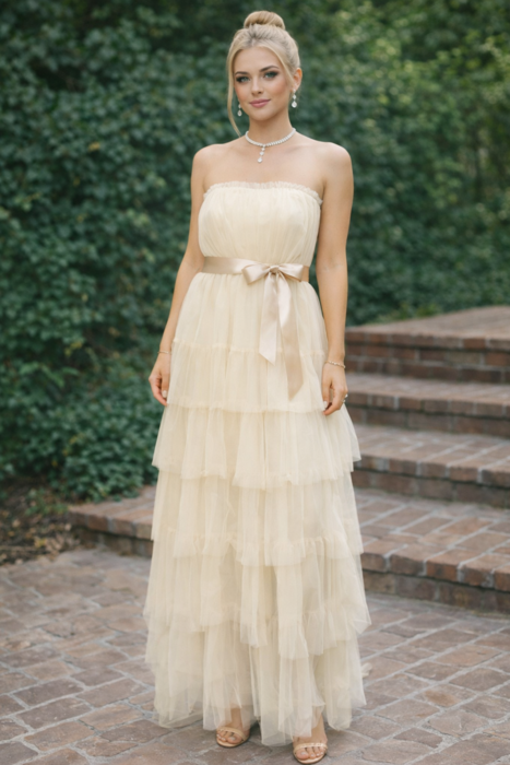Vestido Tulle Rosé Couture