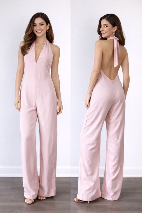 Mono Blush Backless Élégance