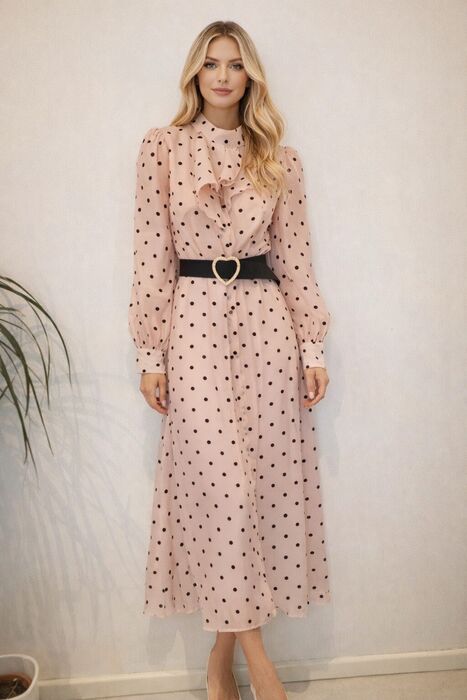 Vestido Poá Romantic Chic
