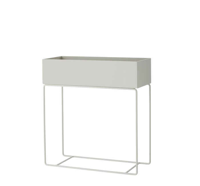 Plant Box Rectangular Cinza Claro
