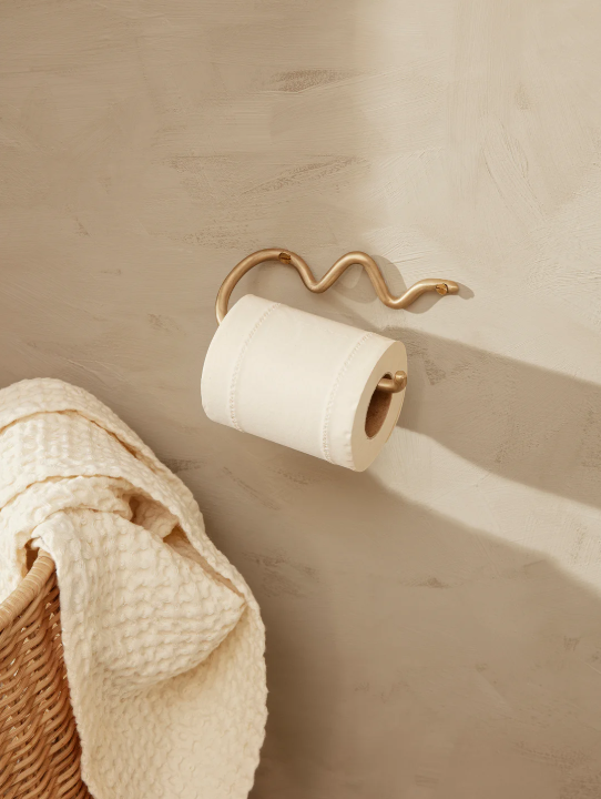Suporte Papel Higiénico Curvature, Dourado