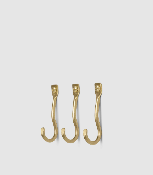Ganchos Curvature Dourados Set 3