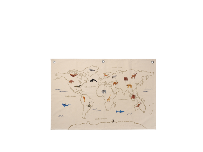 Mapa Mundo em Tecido