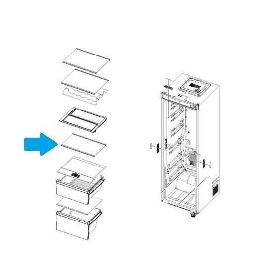 Estante de vidrio para refrigerador Samsung RR7000