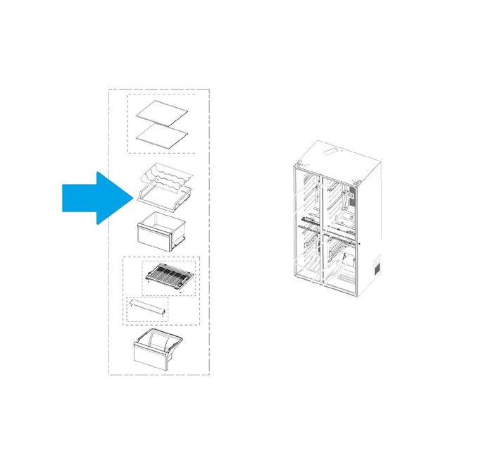 Prateleira de Vidro Easy Frigorífico Samsung RS8000