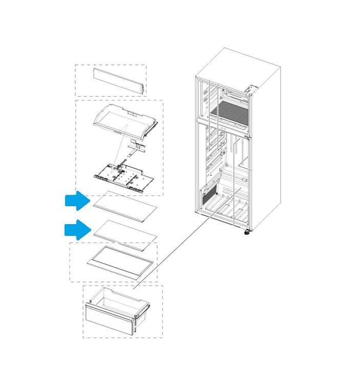 Estante de vidrio para refrigerador Samsung RT6300