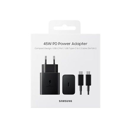 Carregador Samsung Super Fast Charging 45W Preto (com cabo)