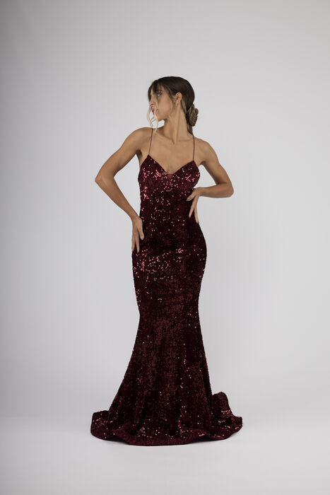 Vestido Comprido Sereia em Lantejoulas