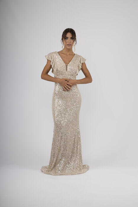 Vestido comprido Sereia em Lantejolas