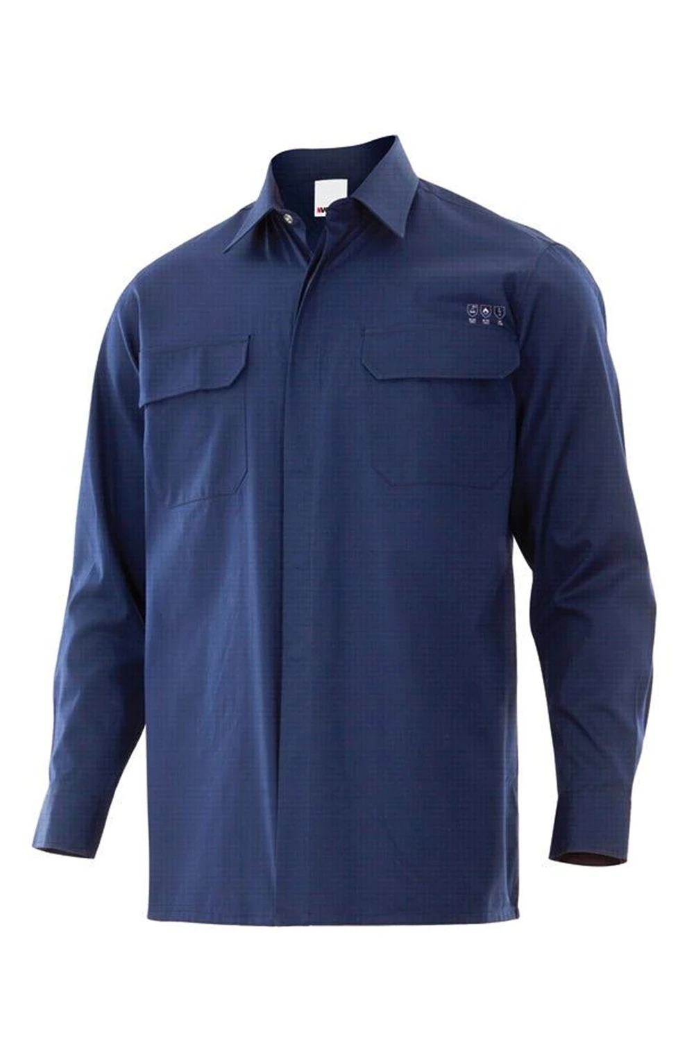 Camisa de Trabalho Ignífuga e Antiestática Azul Escuro