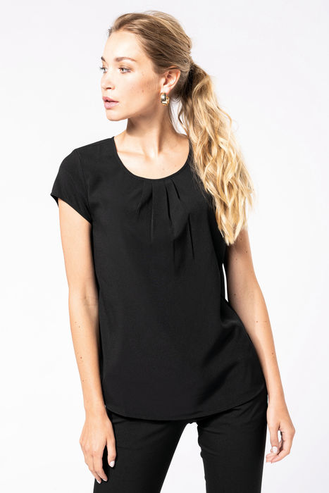 Blusa de Manga Curta em Crepe