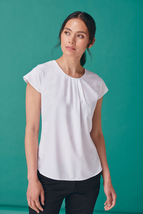 Blusa com Colarinho Plissado