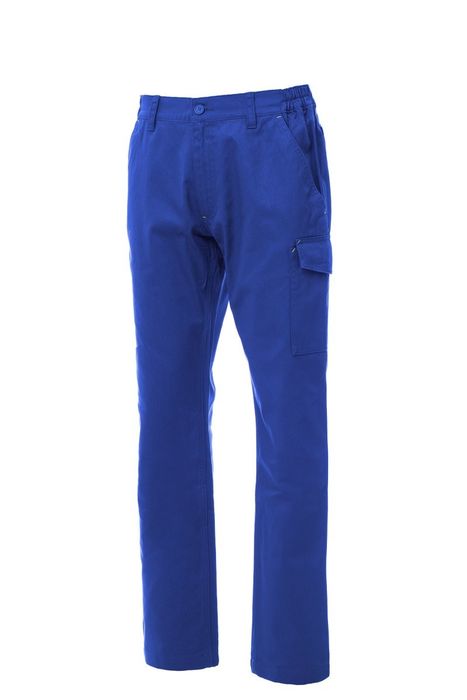 calça multibolsos azul