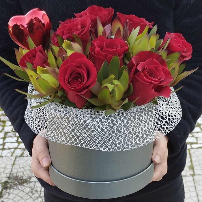 Caixa de rosas São Valentim